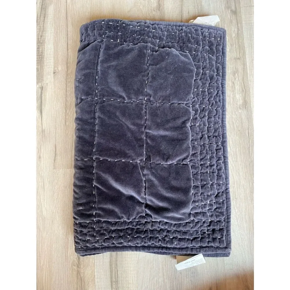 Pottery Barn Velvet quilted Bed Pillow Shams